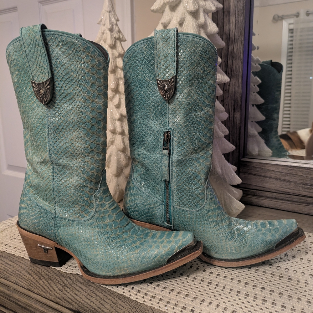 Lane Bad Habits Tempting Turquoise Cowgirl Boots Size 7